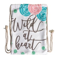 Wild At Heart Flowers Drawstring Bag (large)
