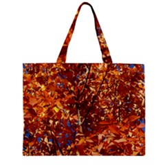 Orange Leaves Zipper Tiny Tote Bags