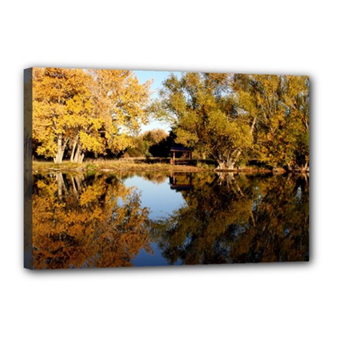 Autumn Lake Canvas 18  X 12 