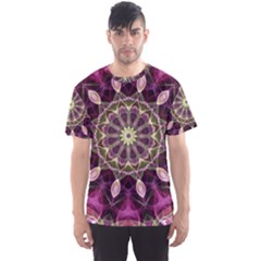 Purple Flower Men s Sport Mesh Tee