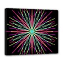 Pink Turquoise Black Star Kaleidoscope Flower Mandala Art Deluxe Canvas 24  x 20   View1