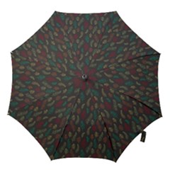 Whimsical Feather Pattern, Autumn Colors, Hook Handle Umbrella (small)