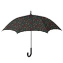 Whimsical Feather Pattern, autumn colors, Hook Handle Umbrella (Small) View3