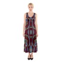 Fancy Maroon Blue Design Sleeveless Maxi Dress View1