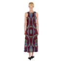 Fancy Maroon Blue Design Sleeveless Maxi Dress View2