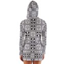 Black And White Women s Long Sleeve Hooded T-shirt View2