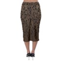 Brown Ombre Feather Pattern, Black,  Midi Pencil Skirt View2