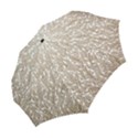 Brown Ombre feather pattern, white, Folding Umbrella View2