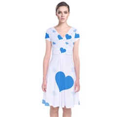 Blue Hearts Wrap Dress