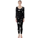 Black and White Hearts Long Sleeve Catsuit View1
