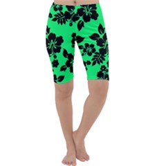 Dark Lime Hawaiian Cropped Leggings 