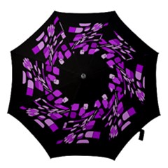 Purple Decorative Abstraction Hook Handle Umbrellas (medium) by Valentinaart