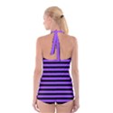 Purple Stripes Boyleg Halter Swimsuit  View2
