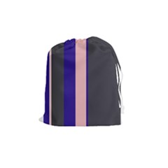 Purple, Pink And Gray Lines Drawstring Pouches (medium) 