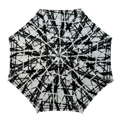 Black And White Abstract Design Golf Umbrellas by Valentinaart