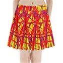 Yellow and orange pattern Pleated Mini Mesh Skirt View1
