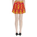 Yellow and orange pattern Pleated Mini Mesh Skirt View2