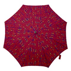 Red And Blue Pattern Hook Handle Umbrellas (small) by Valentinaart