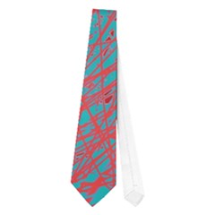 Red And Blue Pattern Neckties (one Side) 