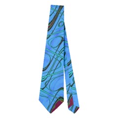 Blue Wavy Squiggles Neckties (two Side) 