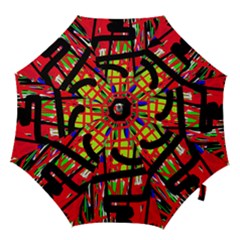 Colorful Abstraction Hook Handle Umbrellas (small) by Valentinaart