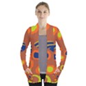 Orange abstraction Women s Open Front Pockets Cardigan(P194) View1