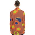 Orange abstraction Women s Open Front Pockets Cardigan(P194) View2