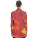 Red abstraction Women s Open Front Pockets Cardigan(P194) View2