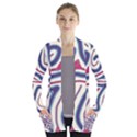 Blue and red lines Women s Open Front Pockets Cardigan(P194) View1