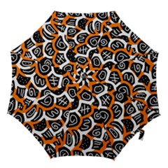Orange Playful Design Hook Handle Umbrellas (small) by Valentinaart