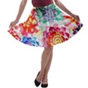 Colorful Succulents A-line Skater Skirt View1