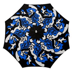 Blue, Black And White Decor Straight Umbrellas by Valentinaart
