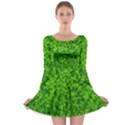 Shamrock Clovers Green Irish St  Patrick Ireland Good Luck Symbol 8000 Sv Long Sleeve Skater Dress View1