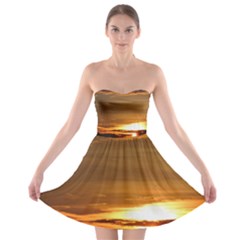 Summer Sunset Strapless Bra Top Dress
