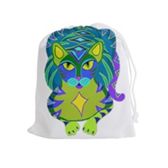 Peacock Tabby  Drawstring Pouches (extra Large)