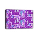Cute Violet Elephants Pattern Mini Canvas 6  x 4  View1