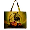 Halloween, Funny Pumpkins And Skull With Spider Zipper Mini Tote Bag View2
