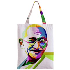 Ghandi Zipper Classic Tote Bag by bhazkaragriz