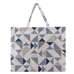 Geometric Triangle Modern Mosaic Zipper Large Tote Bag by Amaryn4rt