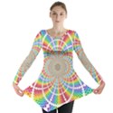 Color Background Structure Lines Long Sleeve Tunic  View1