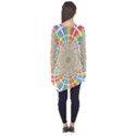 Color Background Structure Lines Long Sleeve Tunic  View2