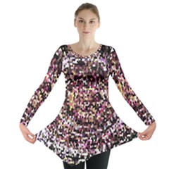 Mosaic Colorful Abstract Circular Long Sleeve Tunic 
