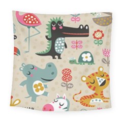 Cute Cartoon Square Tapestry (large)