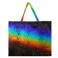 Rainbow Color Prism Colors Zipper Large Tote Bag by Amaryn4rt