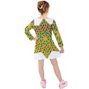 Star Pattern Tile Background Image Kids  Long Sleeve Velvet Dress View2