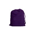 Dark Purple Metal Mesh With Round Holes Texture Drawstring Pouches (Small)  View1
