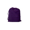 Dark Purple Metal Mesh With Round Holes Texture Drawstring Pouches (Small)  View2