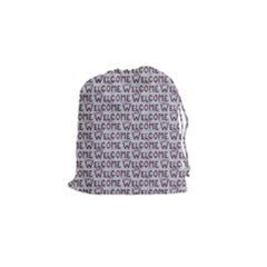 Welcome Letters Pattern Drawstring Pouches (small) 