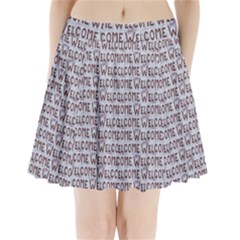 Welcome Letters Pattern Pleated Mini Skirt