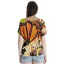Monarch Butterfly Nature Orange Flutter Sleeve Top View2